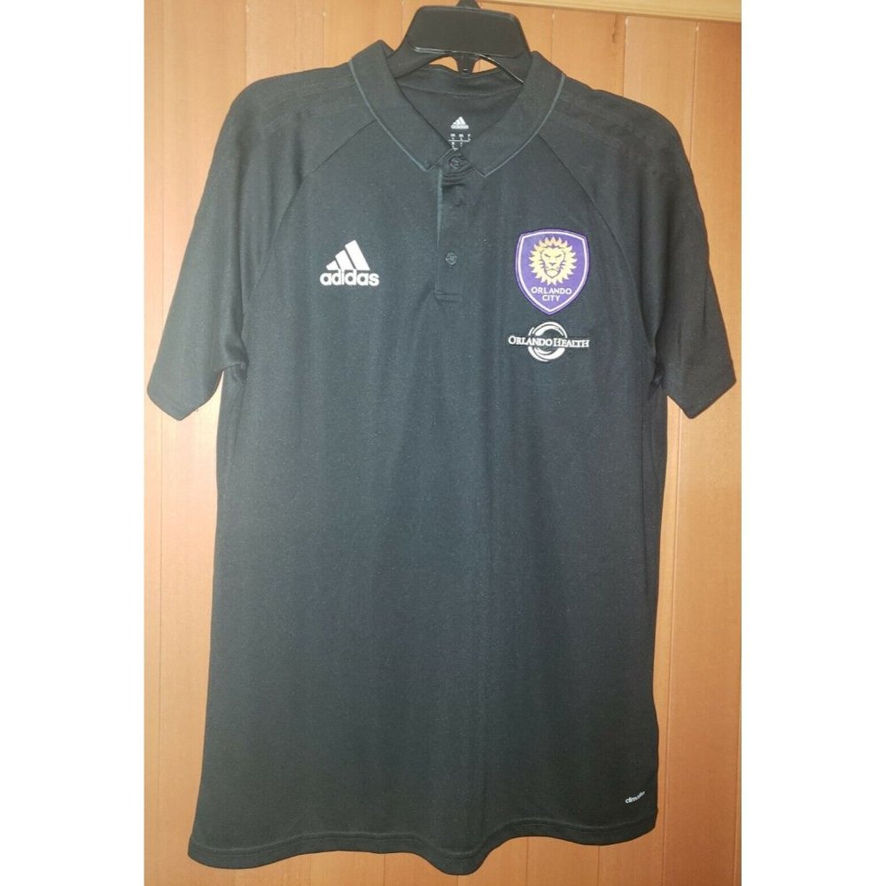 ADIDAS Adizero Orlando City Soccer MLS Black Polo Jersey Men's Size L New